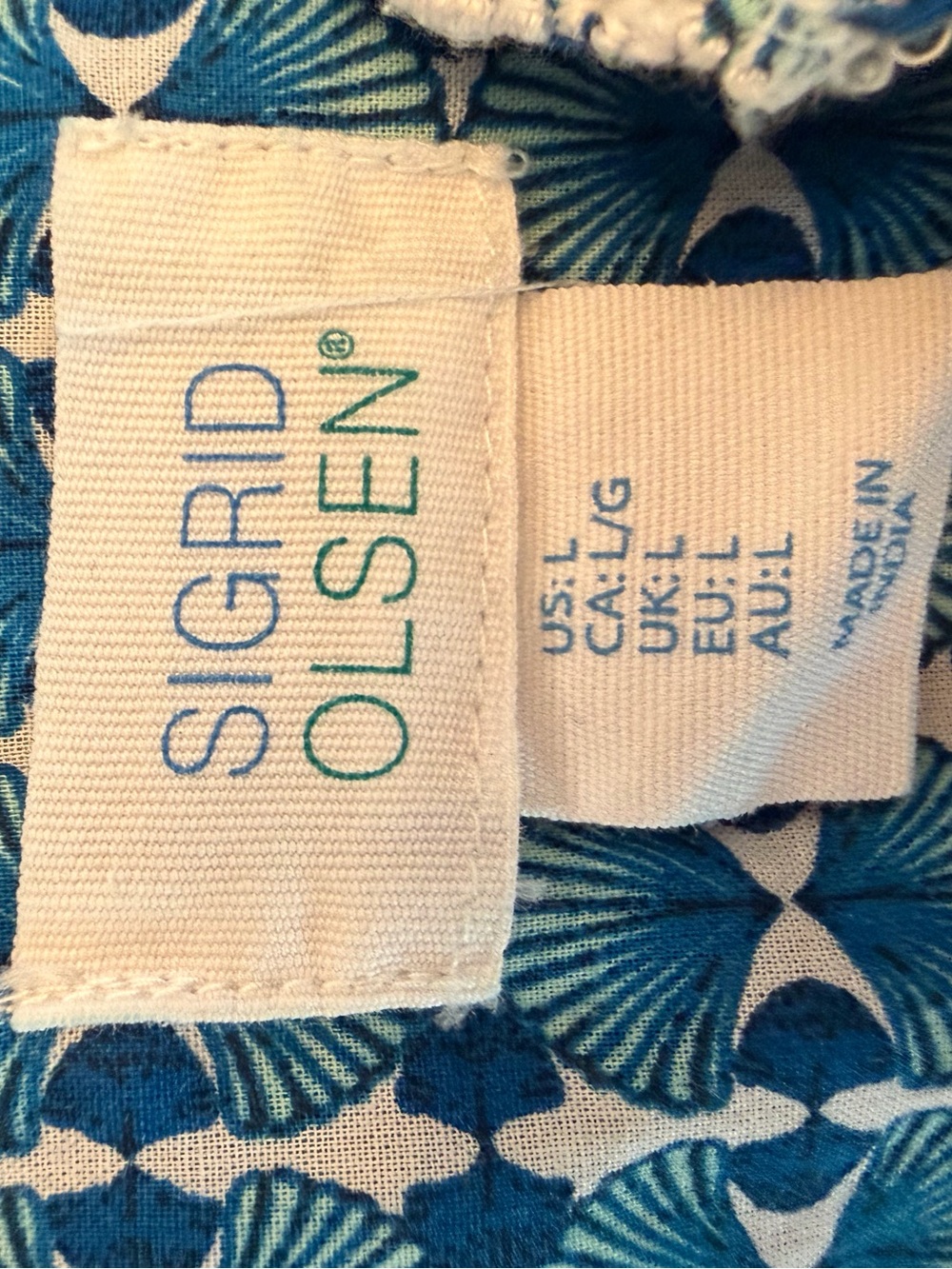 Sigrid Olsen Summer Tank Top Aqua Shells 100% Cotton  Large Beach Vacation 

Pit - Picture 6 of 7